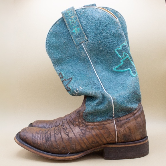 Tin Haul Aztek Leather Boots Women's Size 8 - Picture 1 of 9